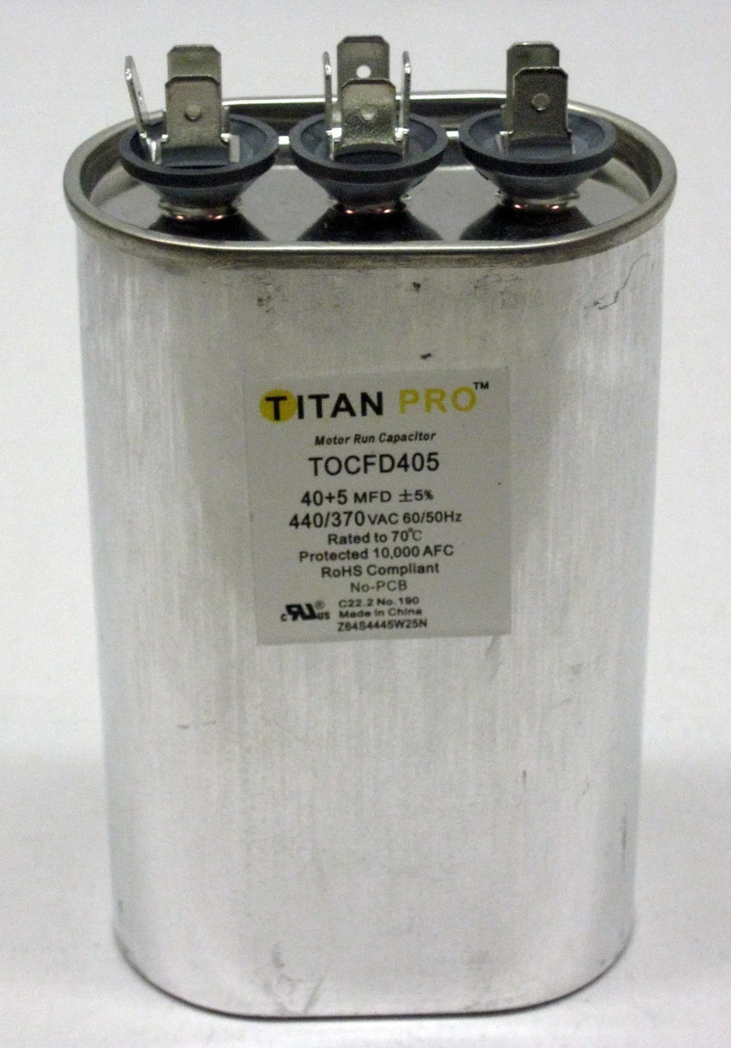 40/5 MFD/UF 440/370 Volts Oval Motor Run Capacitor D21512