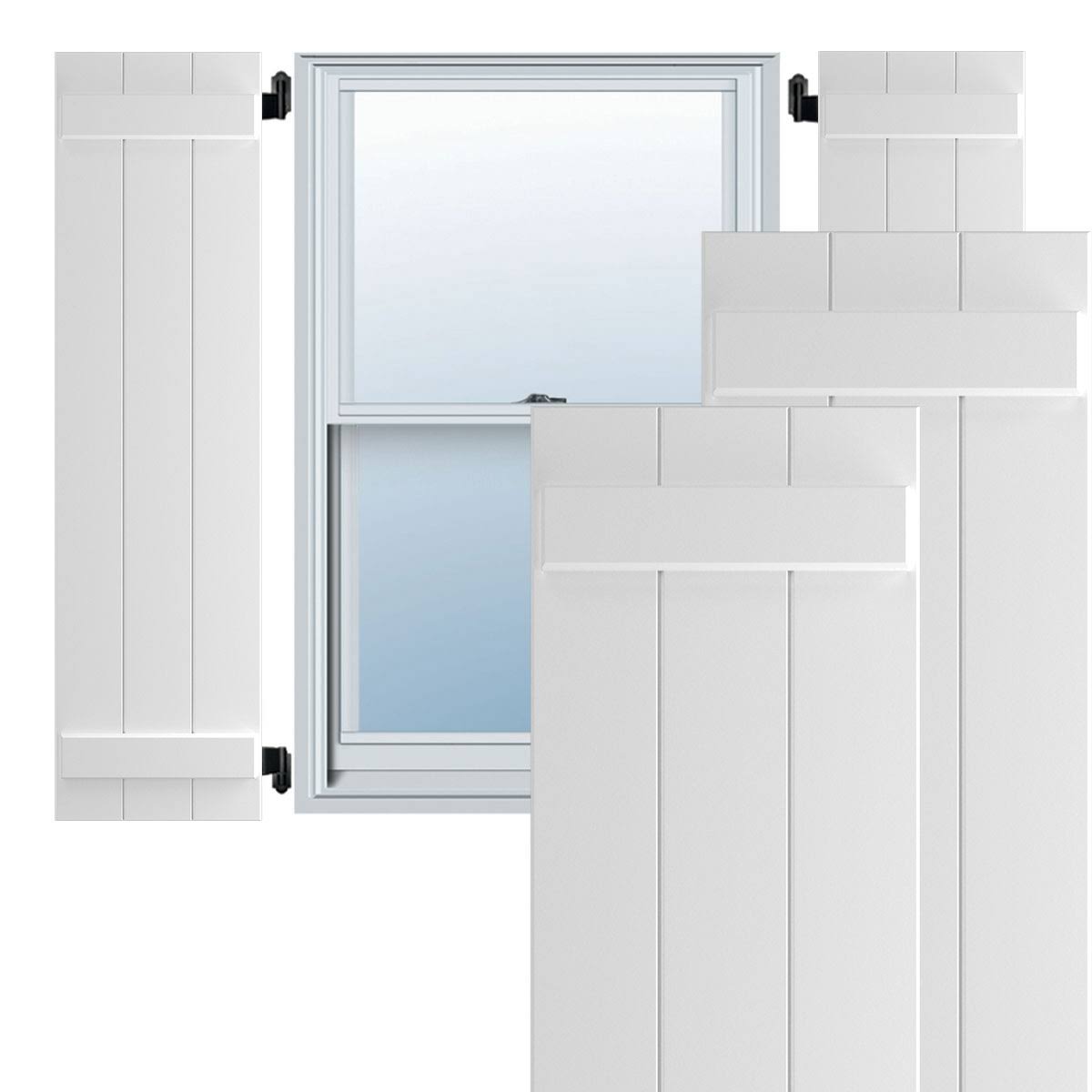 Composite Board-n-Batten Shutters (Per Pair) G7461
