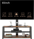 Swivel Floor TV Stand with Adjustable Tempered Wooden Shelves Y84422