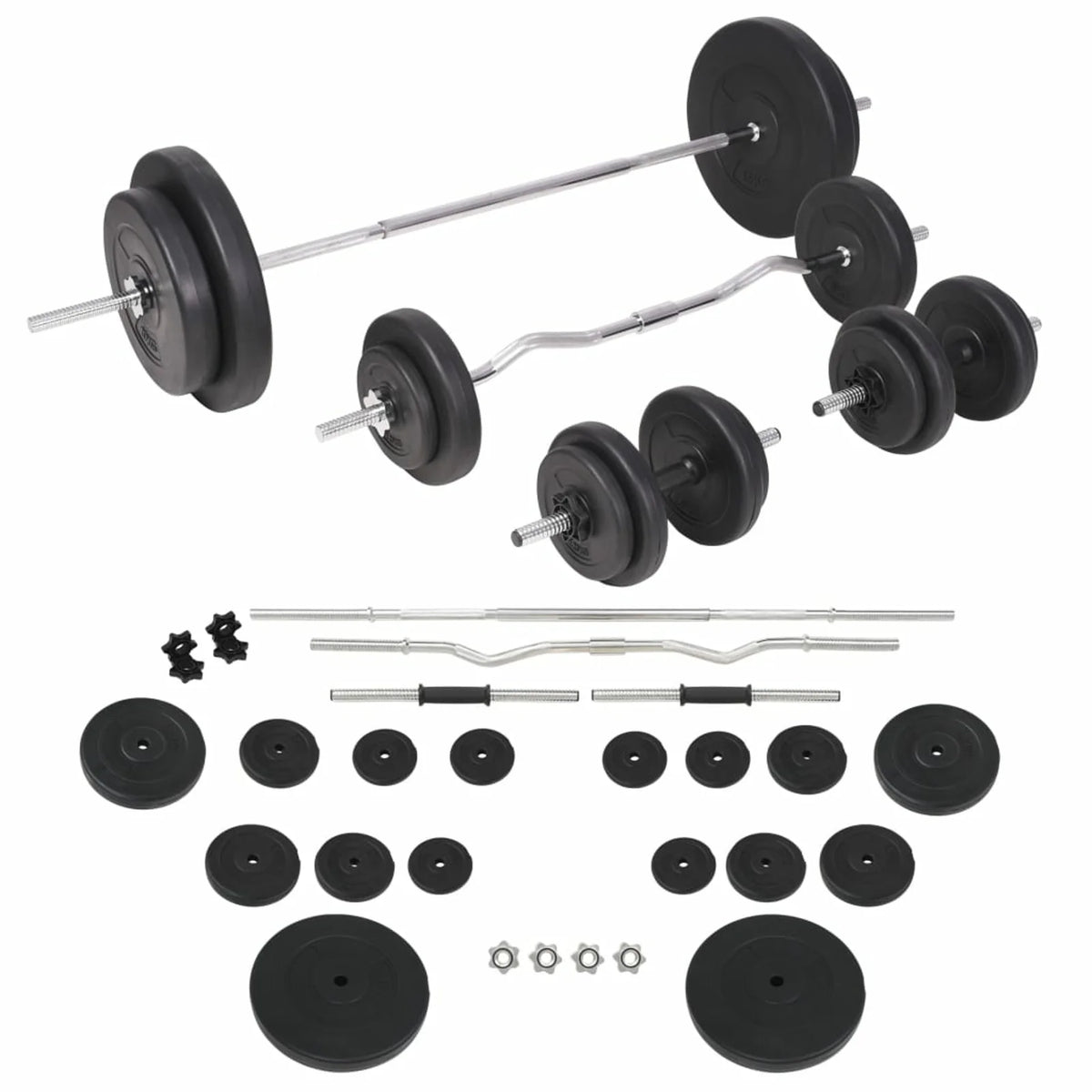 Workout Bench with Weight Rack, Barbell and Dumbbell Set 264.6 lb F34677