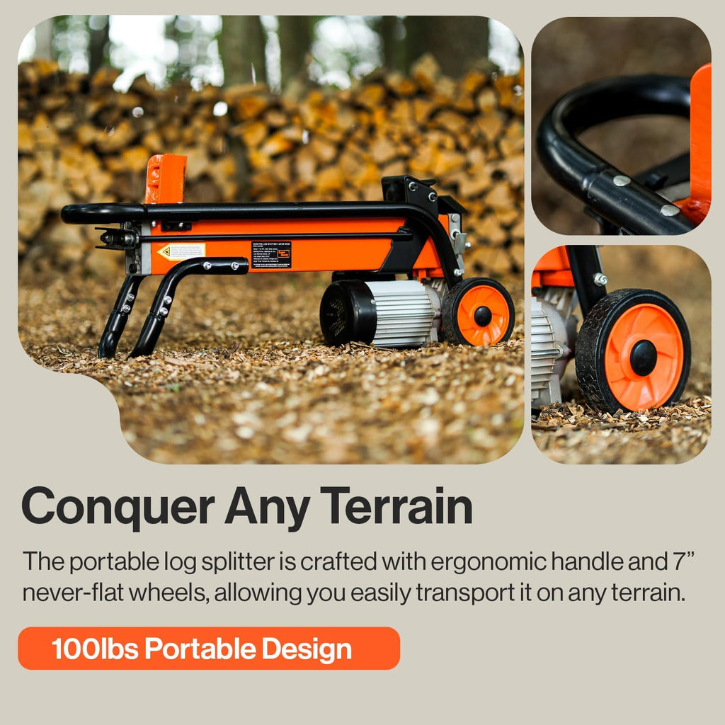 Electric Portable 6 Ton Log Splitter with Steel Wedge W8240