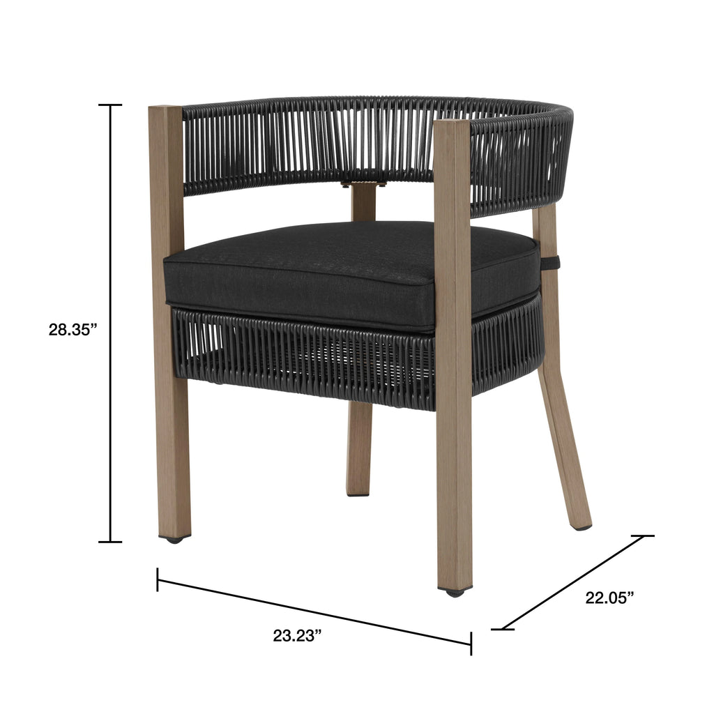Black 5-Piece Wicker Outdoor Dining Set C796