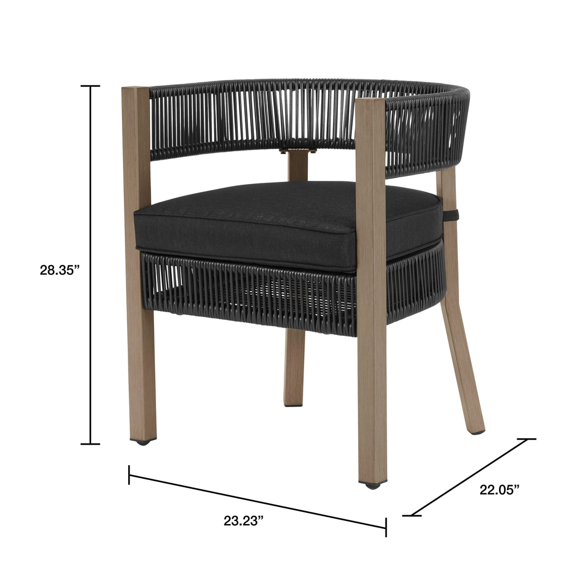 Black 5-Piece Wicker Outdoor Dining Set C796