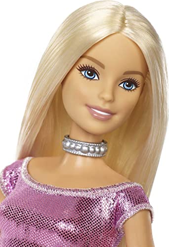 Blonde Hair Blue Eyes Doll with Pink Glitter Party Dress P10641