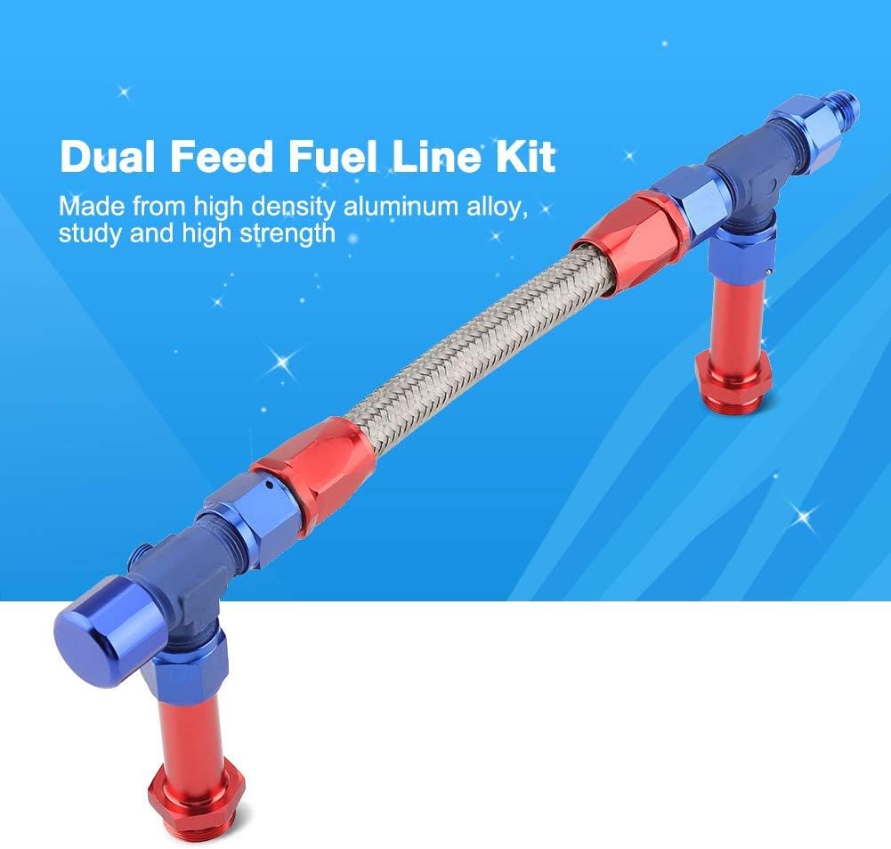 AN8 Braided Dual Feed Fuel Line Kit Pack of 2 T355008