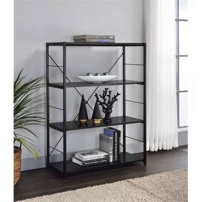 Black Metal Etagere Bookcase Y7846