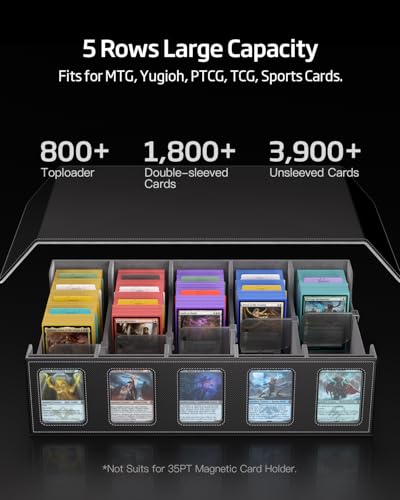 5-Row Trading Card Storage Box with Magnetic Lid B650