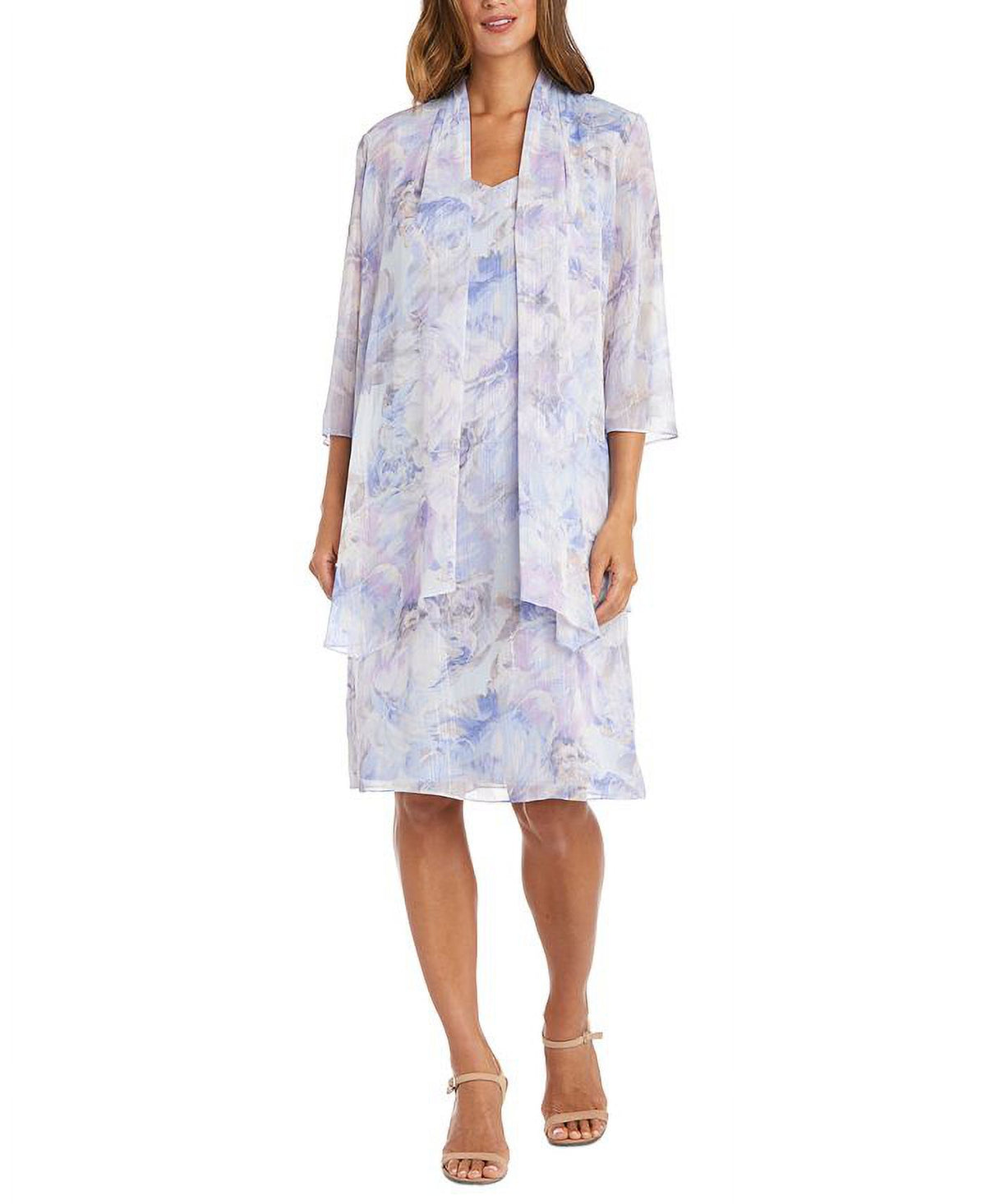Floral Print Jacket Dress Purple Size 16 A74383