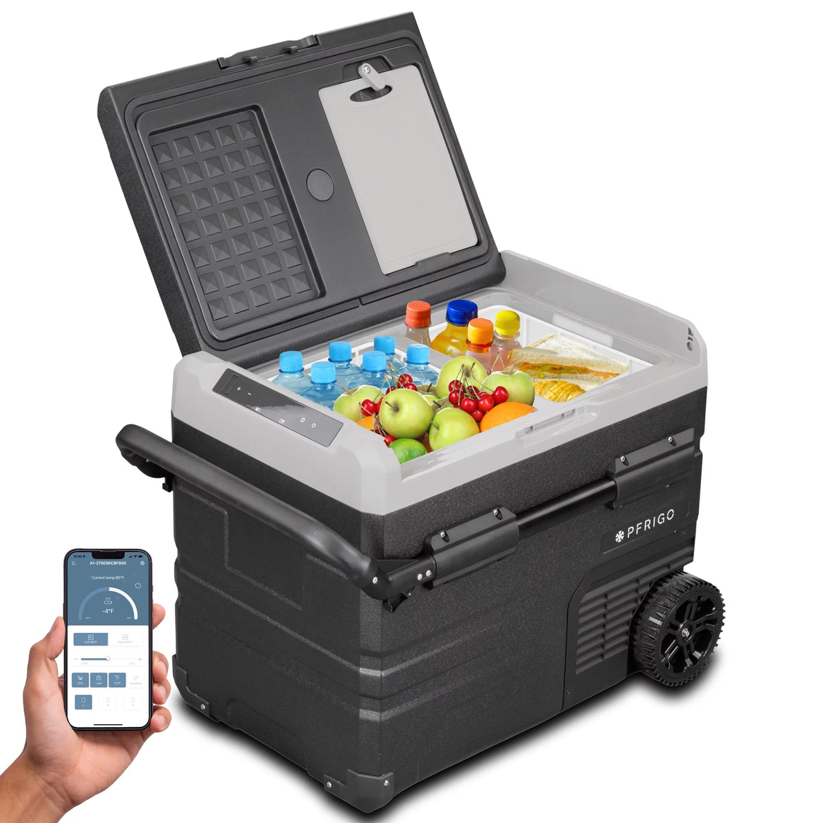 Portable 12v Car Fridge 48 Quart with Rolling Wheels C1122