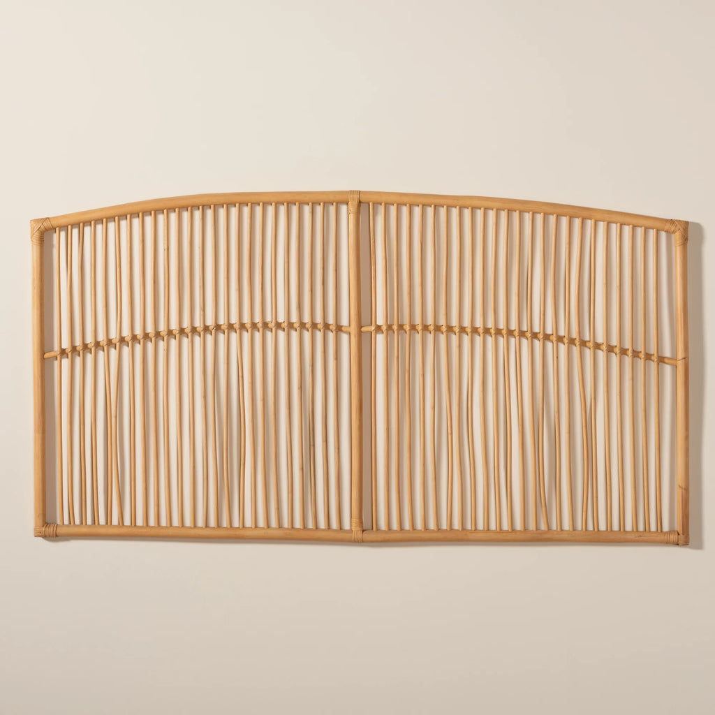 Natural Brown Rattan Queen Size Wall-Mount Headboard X1163