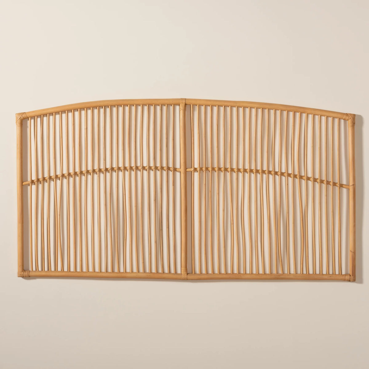 Natural Brown Rattan Queen Size Wall-Mount Headboard X1163