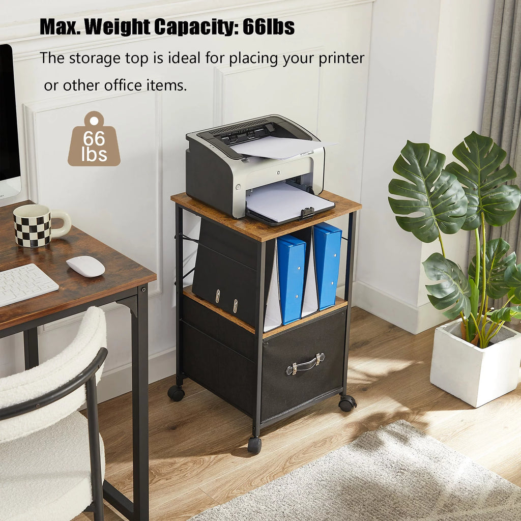 Brown 1 Drawer Mobile File Cabinet O966