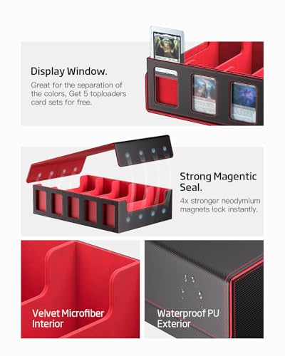 5-Row Trading Card Storage Box with Magnetic Lid B650