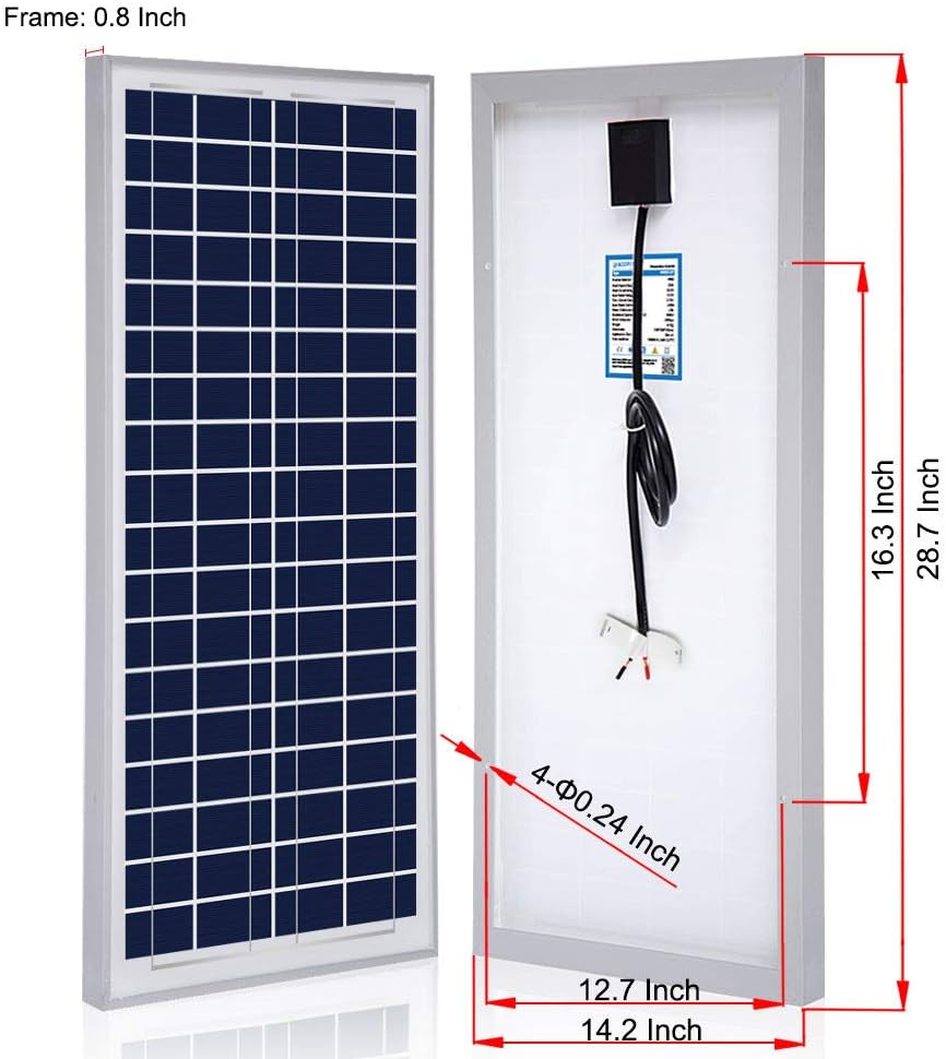 35W 5A 12V Polycrystalline Solar Charge Kit with USB 5V Output F94394