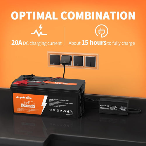 12V 300Ah LiFePO4 Battery with 20A Charger R2891