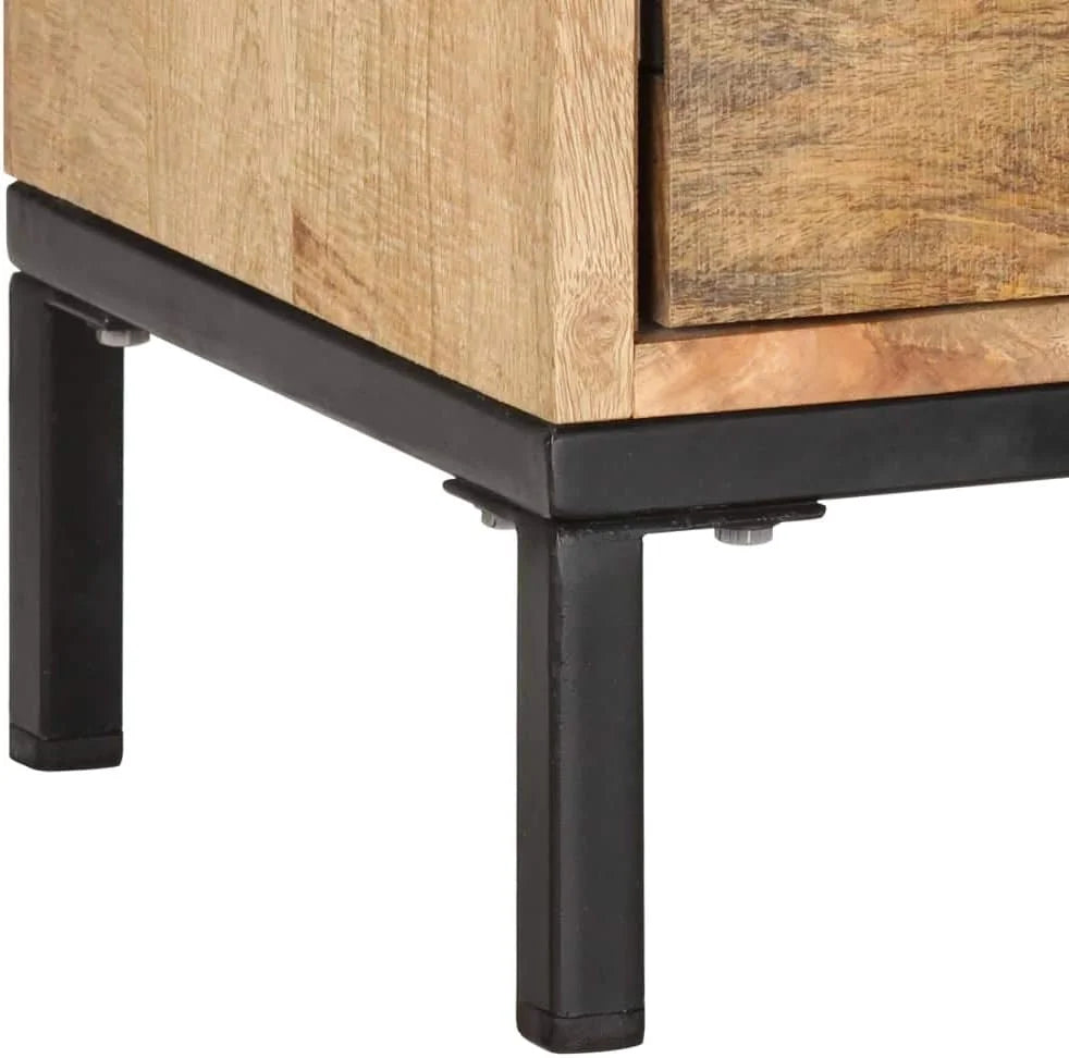 Solid Mango Wood TV Stand with Iron Tube Legs B719