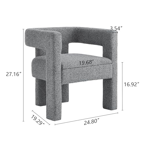 Blue Black Fabric Boucle Barrel Chair M30634