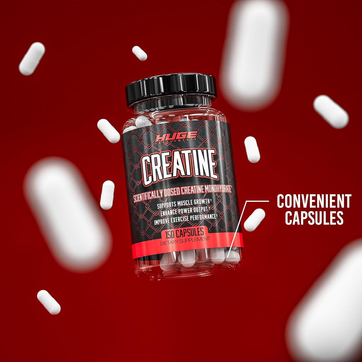 Creatine Monohydrate Pills, 5g Per Serving, 30 Servings W6296