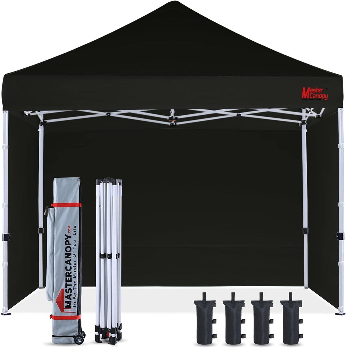 Pop-up Canopy Tent 10x10 with 4 Removable Side Walls and Roller Bag X43695