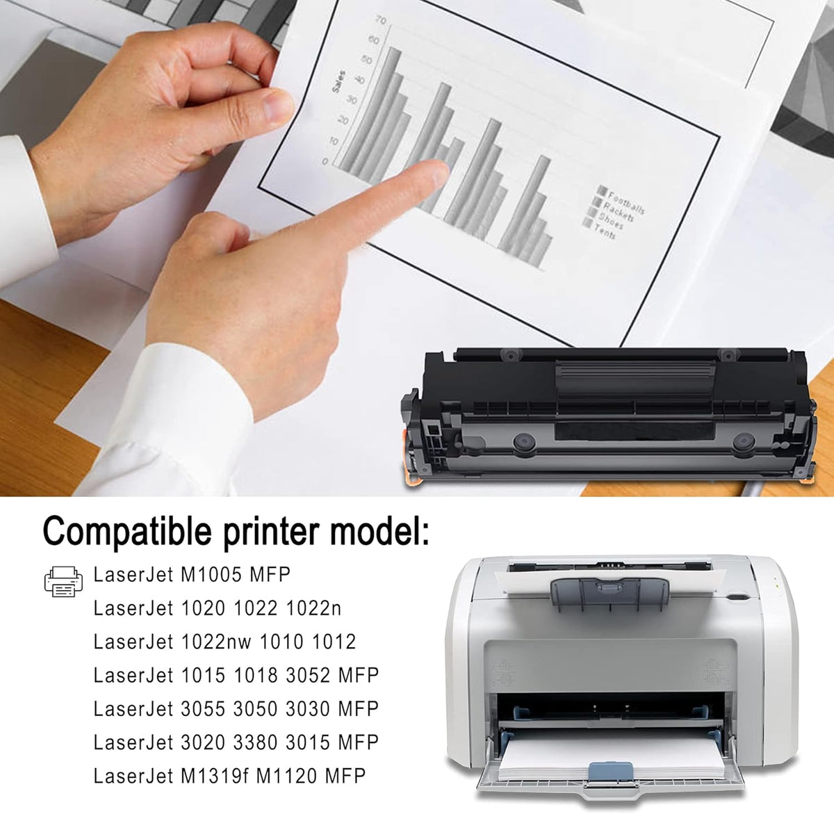 1 Pack 12A Q2612A Toner Cartridge S915