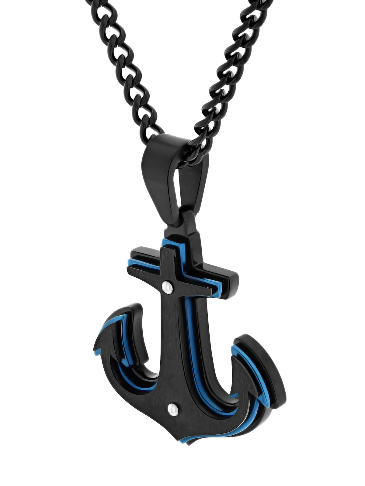 Men's Stainless Steel Anchor Pendant Necklace F2209