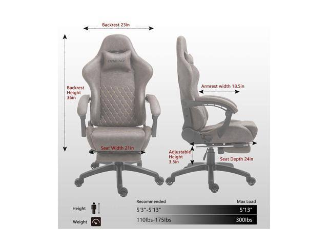 Vintage Style PU Leather High Back Gaming Chair with Massage Lumbar Support F193