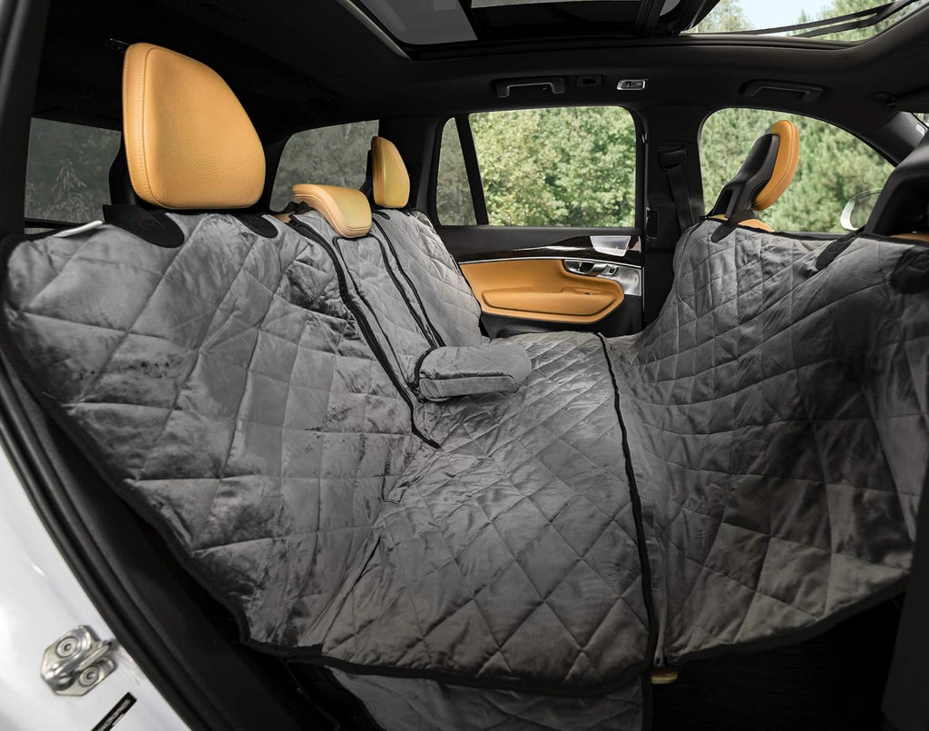 X-Large Charcoal Velvet Convertible Rear Seat Cover Q589