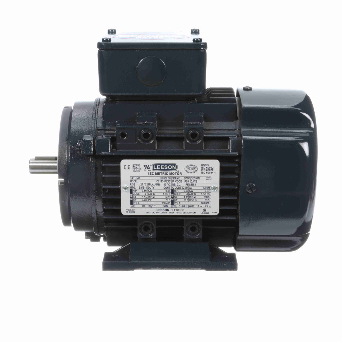 1/2HP 0.37kW IEC Metric Electric Motor, 3410RPM P977420
