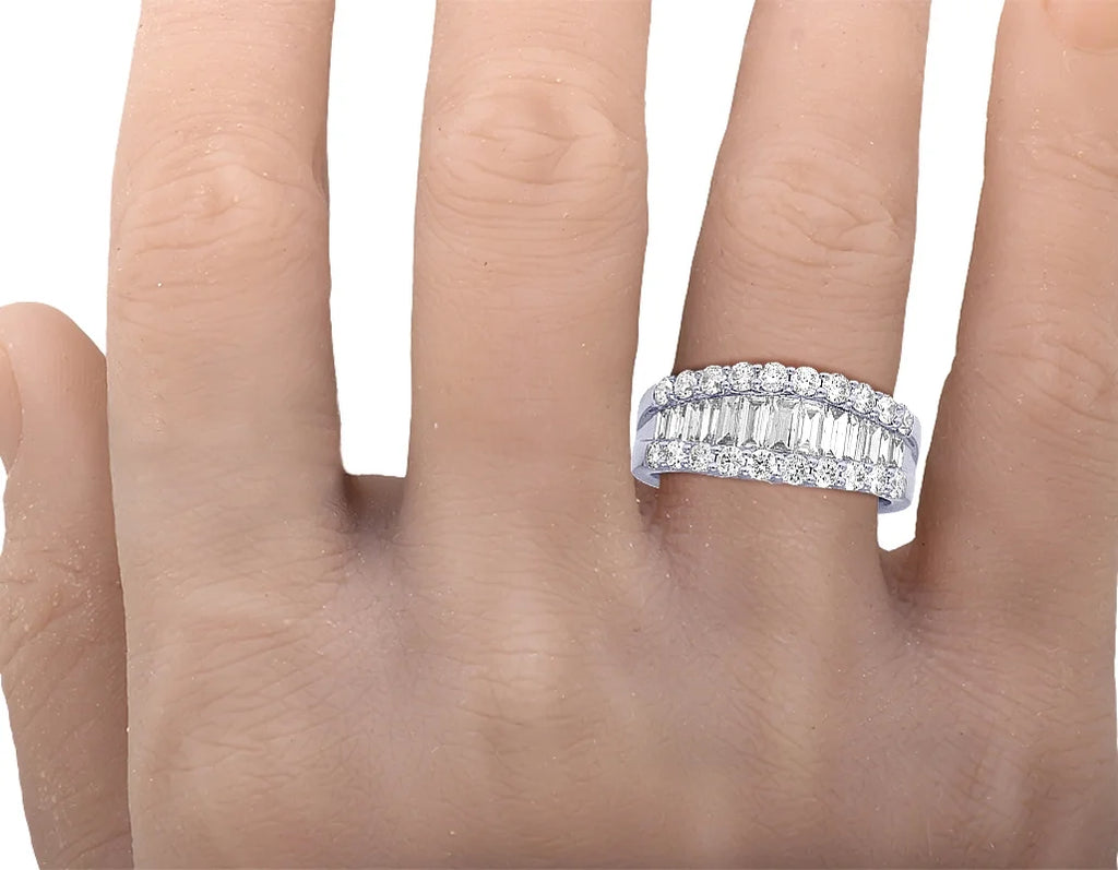 18K White Gold Solitaire Diamond Band 9MM 2.0 CT E743854