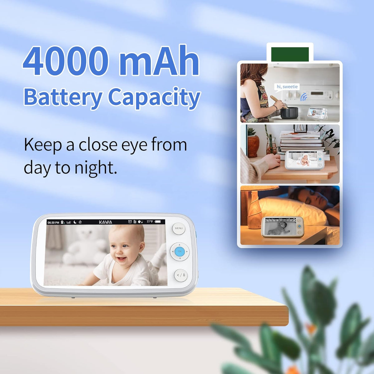 5 720P HD Video Baby Monitor with Night Vision and 2-Way Audio V460161