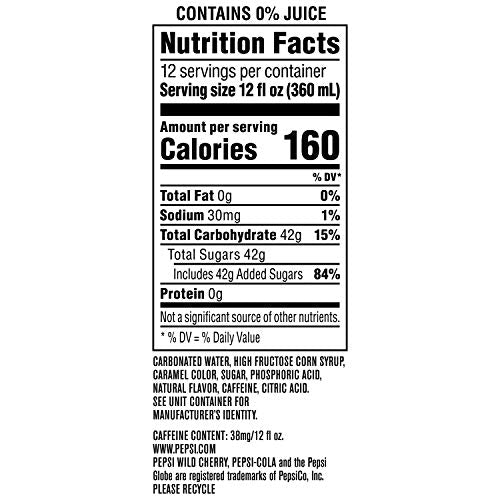 Wild Cherry Zero Sugar Cola Soda Pop, 12oz Cans (12 Pack) B7259