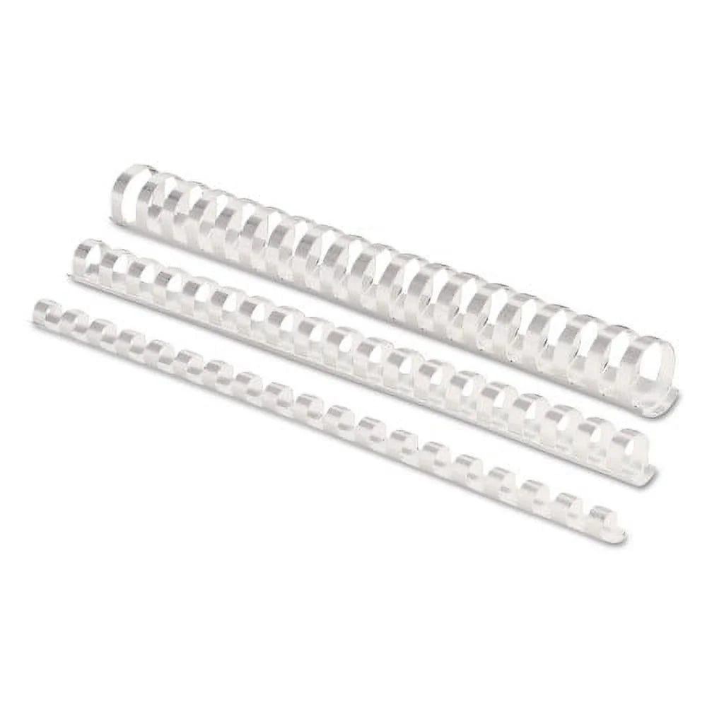 White Plastic Comb Bindings, 90 Sheet Capacity, 100 Combs/Pack I277