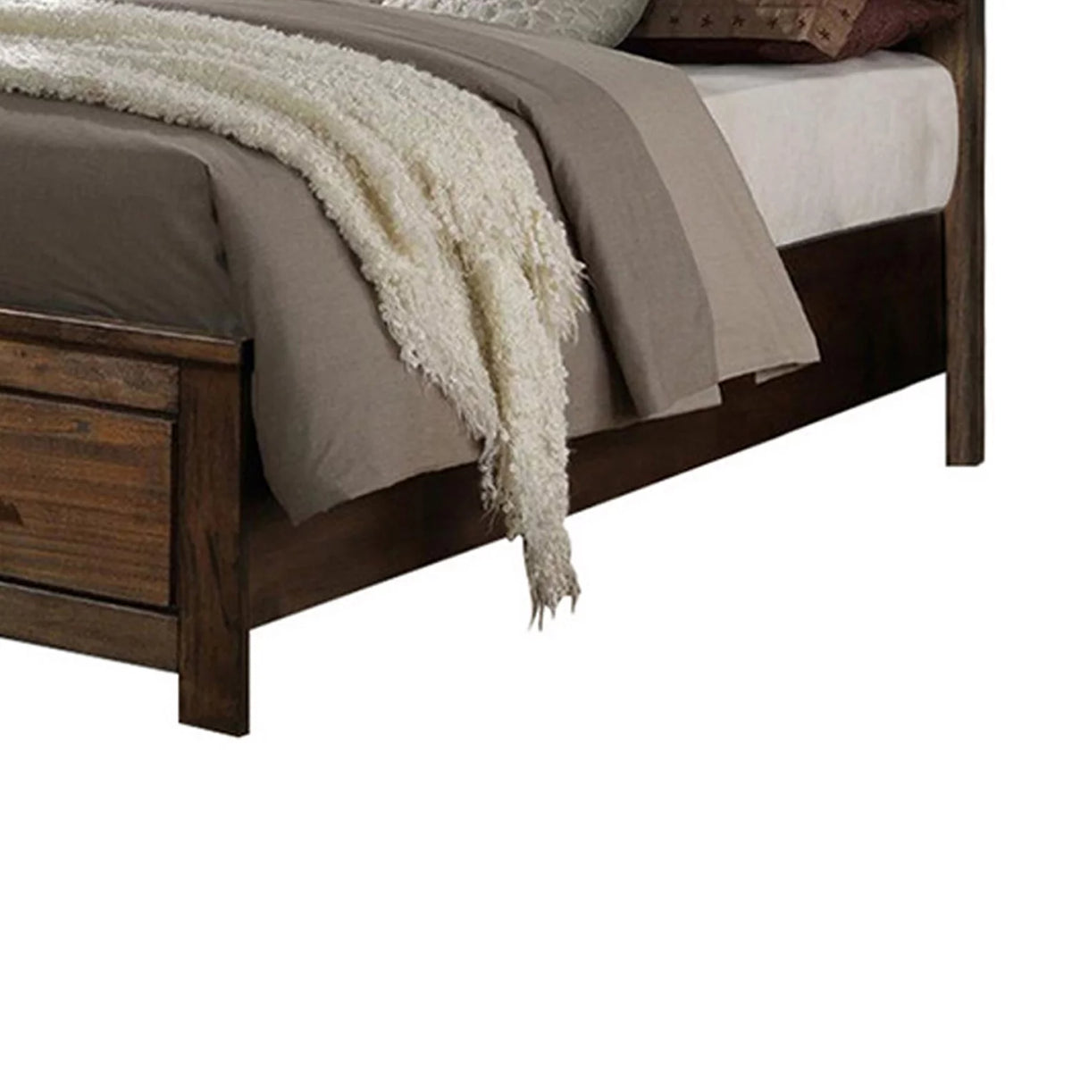 Wooden Queen Size Bed with Storage Drawers L207554