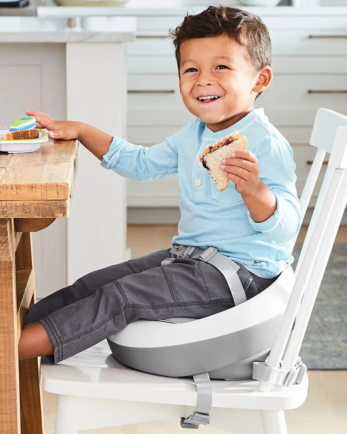 Grey White Booster Seat L7588