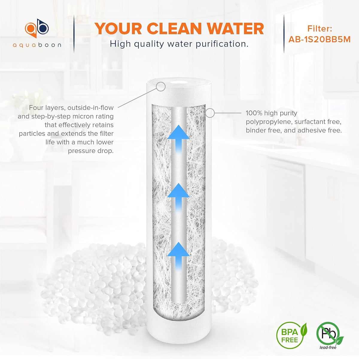 5 Micron 20 Sediment Water Filter Replacement Cartridge 10 Pack Z560158