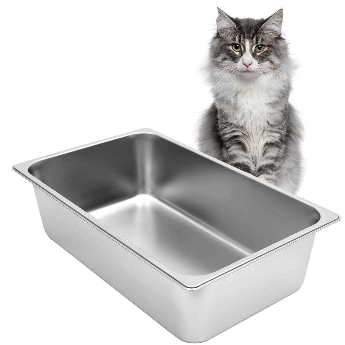 Stainless Steel Cat Litter Box With High Sides C1141