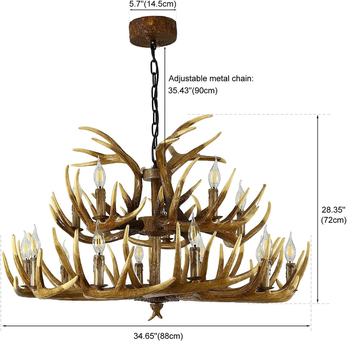 Antler Chandelier 9 Lights E12 Base G97158