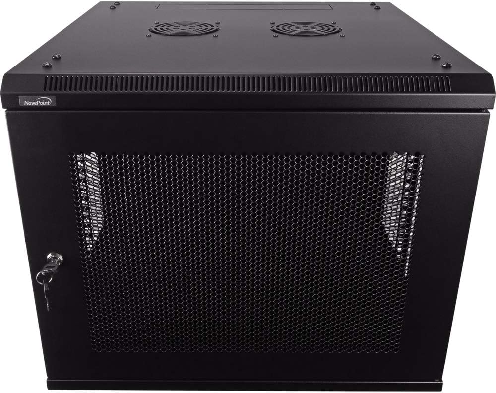 9U 19-Inch Server Network Rack with Locking Door Black F945876