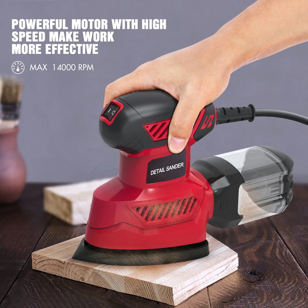 Mouse Detail Sander, 13500RPM Compact Electric Sander with 20Pcs Sandpapers H395543