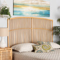 Natural Brown Rattan Queen Size Wall-Mount Headboard X1163