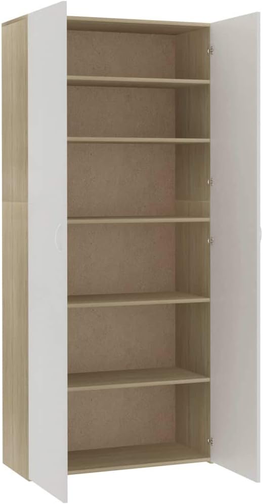 White and Sonoma Oak Shoe Cabinet J66907