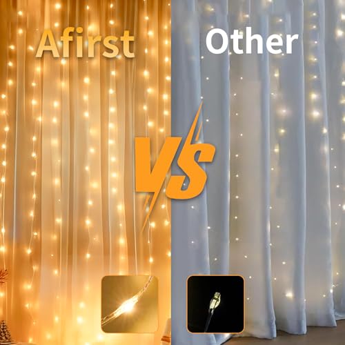 2 Packs LED Curtain String Lights 8FT x 7FT Waterproof Warm White V78190