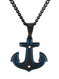 Men's Stainless Steel Anchor Pendant Necklace F2209