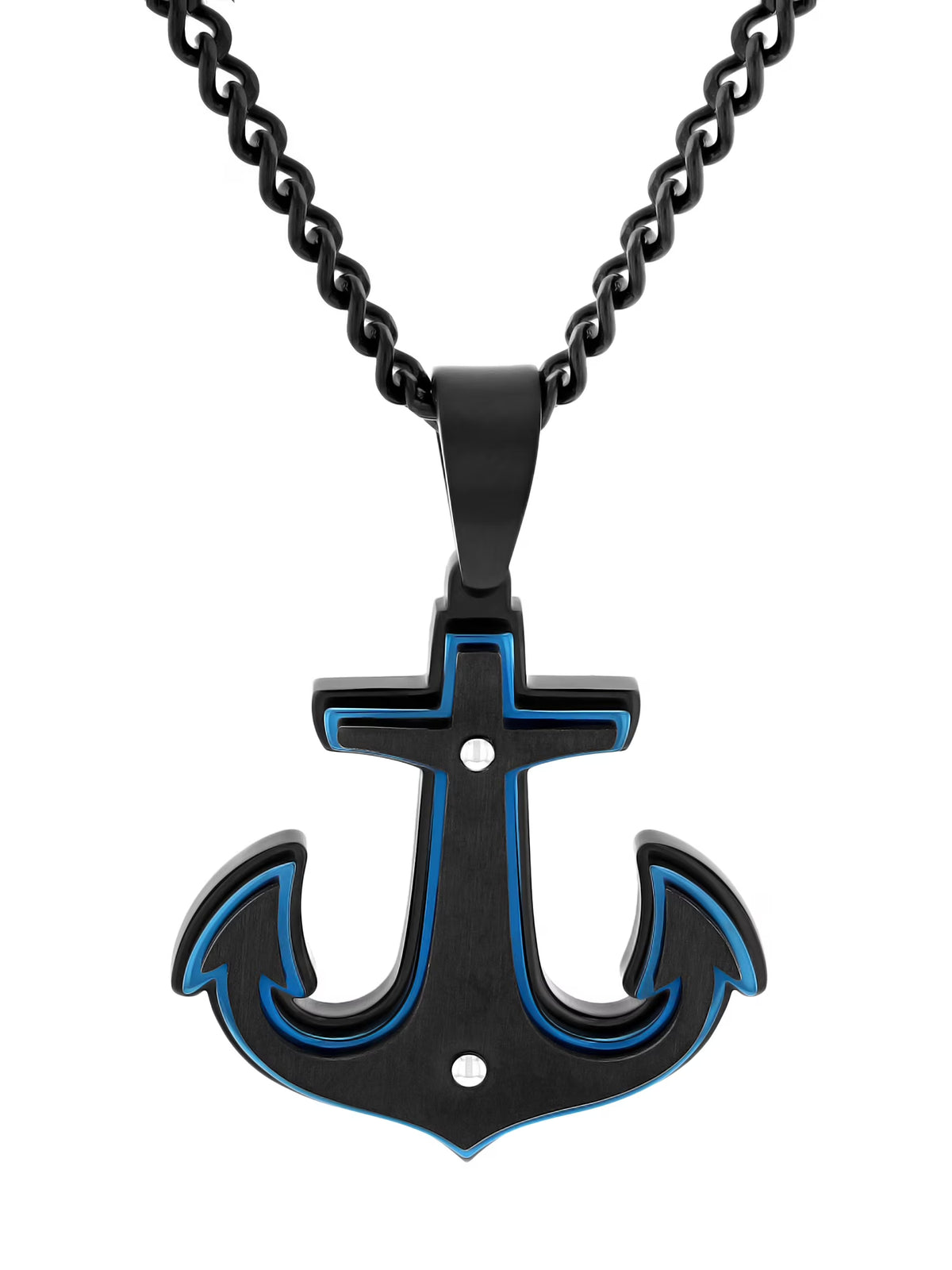 Men's Stainless Steel Anchor Pendant Necklace F2209