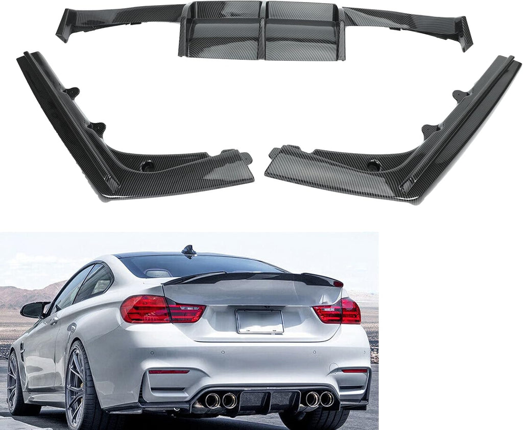3PCS Rear Bumper Diffuser Carbon Fiber Style F786