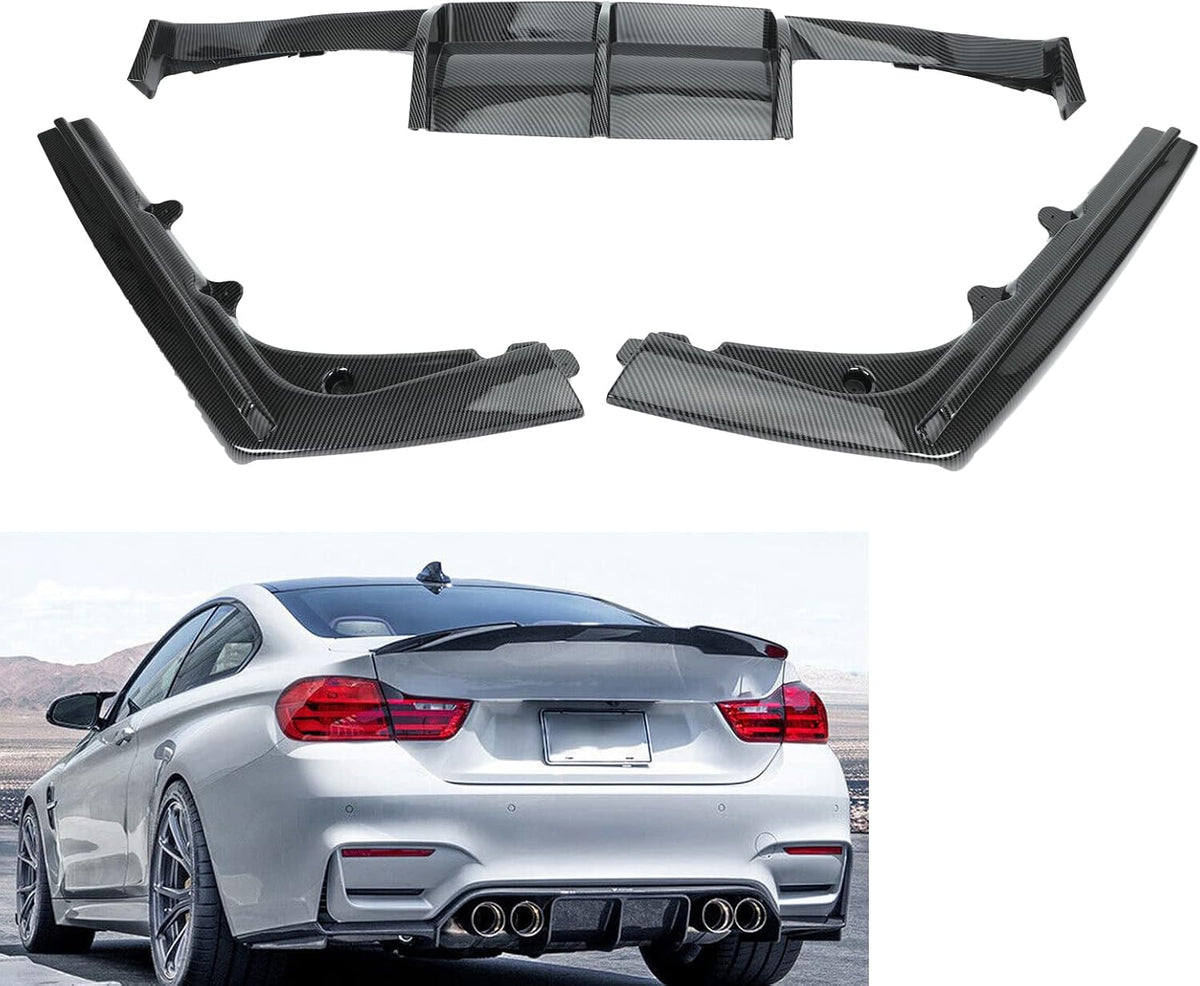 3PCS Rear Bumper Diffuser Carbon Fiber Style F786