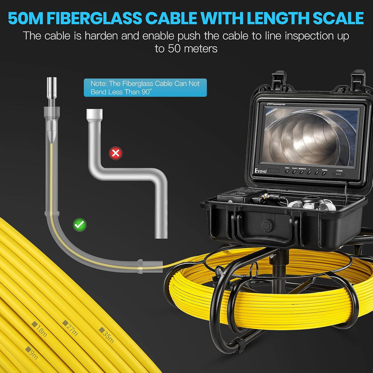 23mm HD 720P Sewer Camera with 9 LCD Monitor V717437