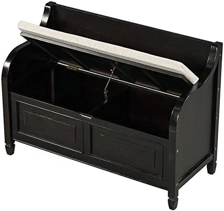 Brown Cushion Shoe Bench with 2 Doors Cabinet I1551