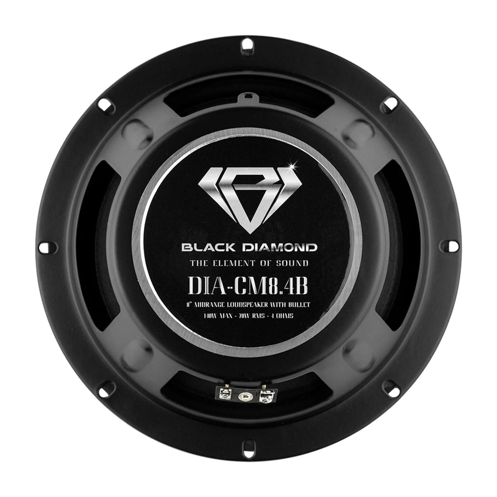 Pair of Black 8" 140 Watts 4-Ohm Mid-Range Speakers With Bullet O43577