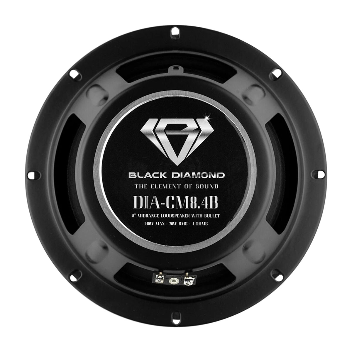 Pair of Black 8" 140 Watts 4-Ohm Mid-Range Speakers With Bullet O43577